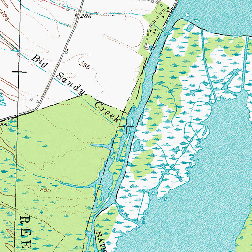Topographic Map of Big Sandy Creek, TN