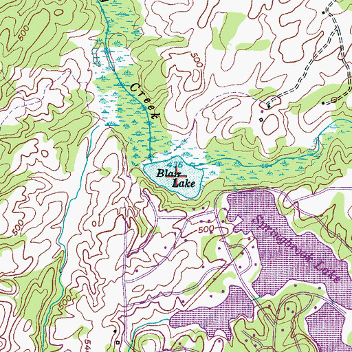 Topographic Map of Blair Lake, TN