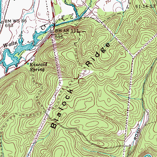 Topographic Map of Blalock Ridge, TN