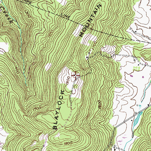 Topographic Map of Blaylock Mountain, TN