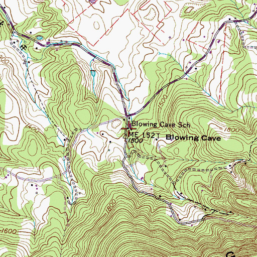 Topographic Map of Blowing Cave School, TN
