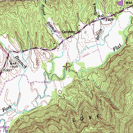 Topographic Map of Bolton Branch, TN