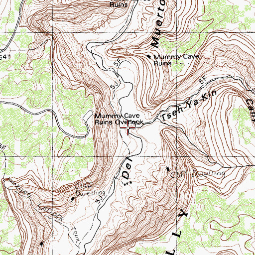Topographic Map of Tseh-Ya-Kin Canyon, AZ