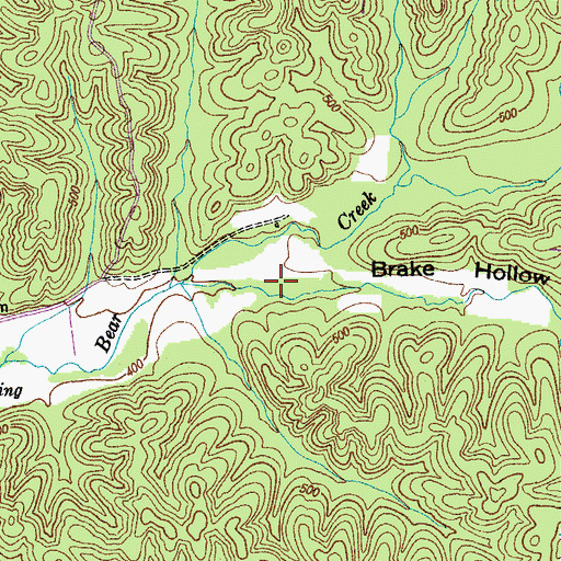 Topographic Map of Brake Hollow, TN