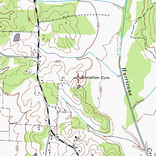Topographic Map of Brazelton Cemetery, TN
