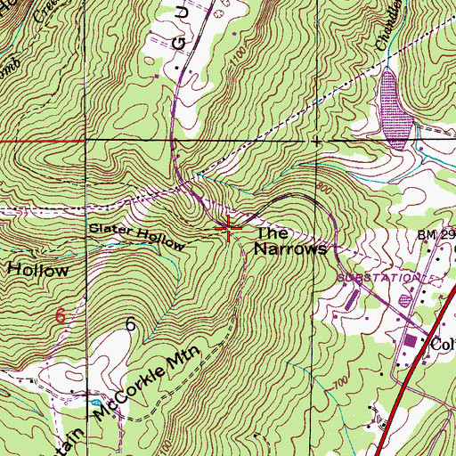 Topographic Map of The Narrows, AL