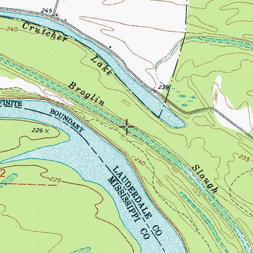 Topographic Map of Broglin Slough, TN