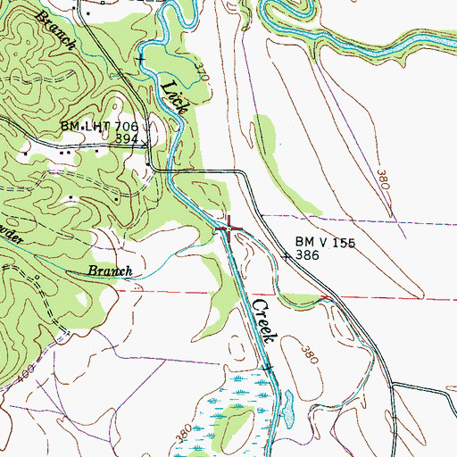 Topographic Map of Browder Branch, TN
