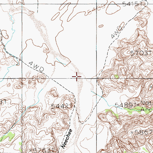 Topographic Map of Tseya Neechee Canyon, AZ