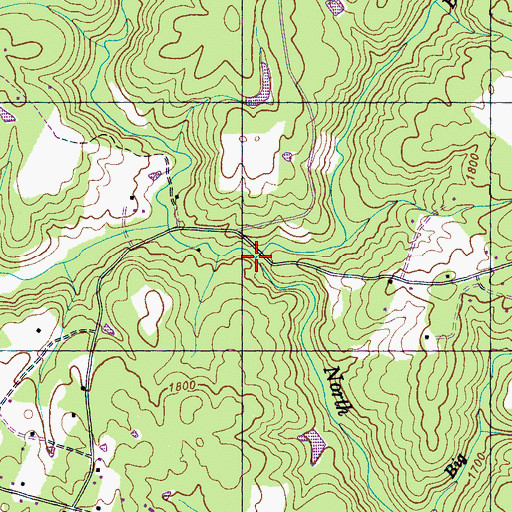 Topographic Map of Brown Creek, TN