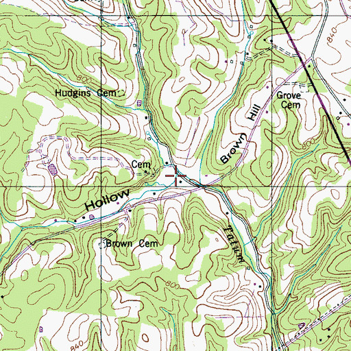 Topographic Map of Brown Hollow, TN