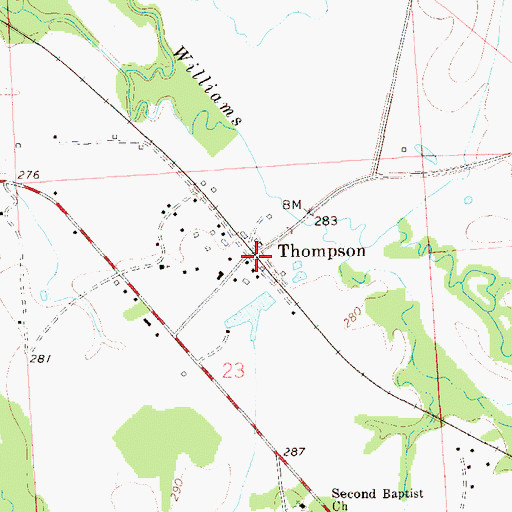 Topographic Map of Thompson, AL