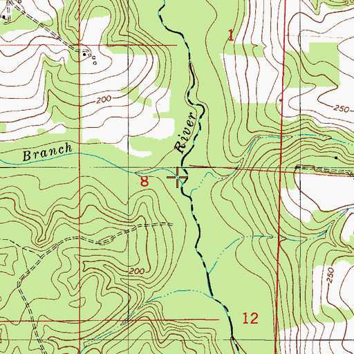 Topographic Map of Thompson Branch, AL