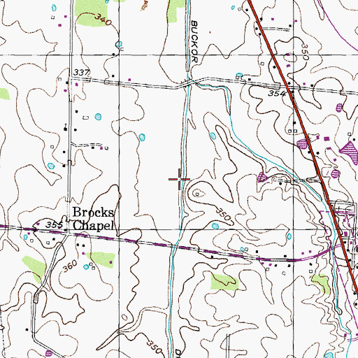 Topographic Map of Buckor Ditch, TN