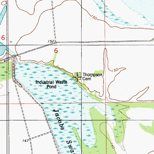 Topographic Map of Thompson Cemetery, AL