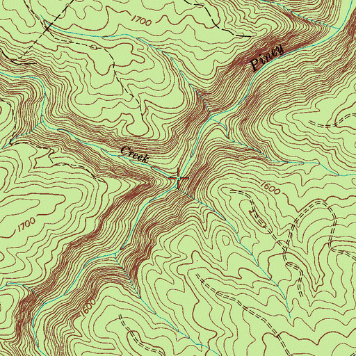 Topographic Map of Bumbee Creek, TN