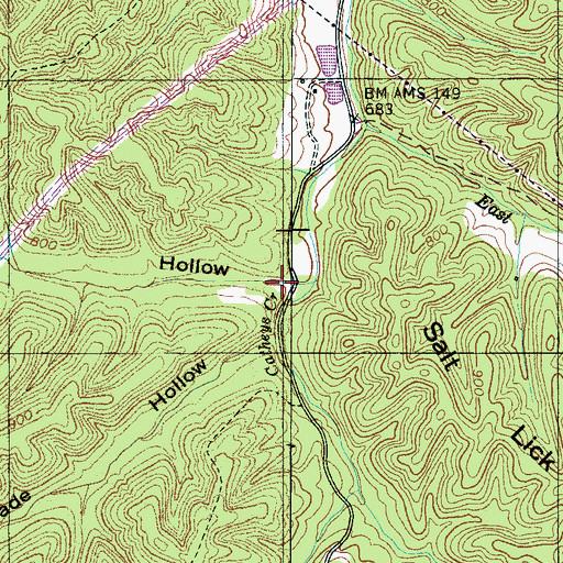 Topographic Map of Burl Hollow, TN