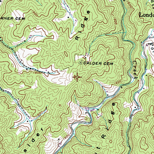 Topographic Map of Calder Ridge, TN