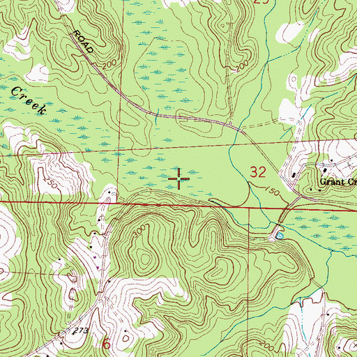 Topographic Map of Thornton Creek, AL