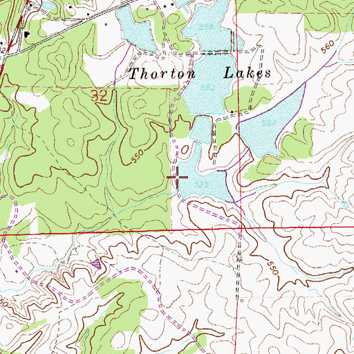 Topographic Map of Thorton Lakes, AL