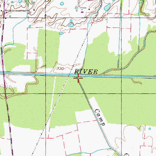 Topographic Map of Camp Ground Creek, TN