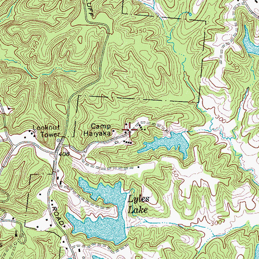 Topographic Map of Camp Haiyaka, TN