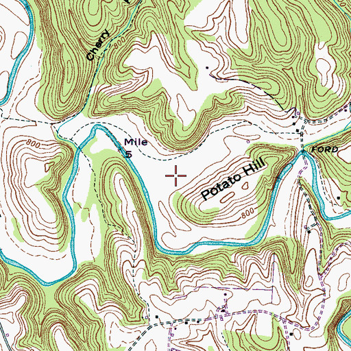 Topographic Map of Caney Hollow, TN