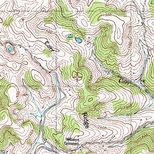 Topographic Map of Carr Ridge, TN