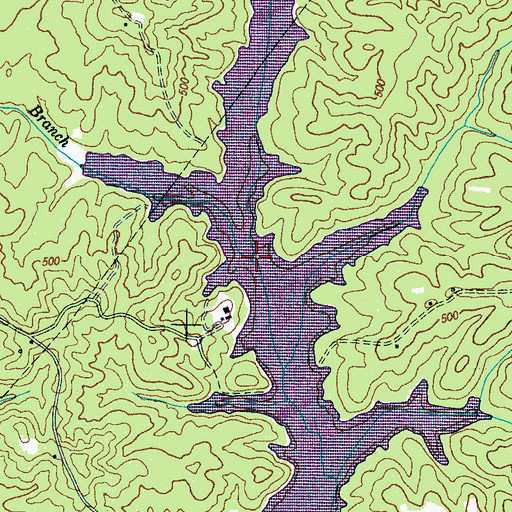 Topographic Map of Carter Branch, TN