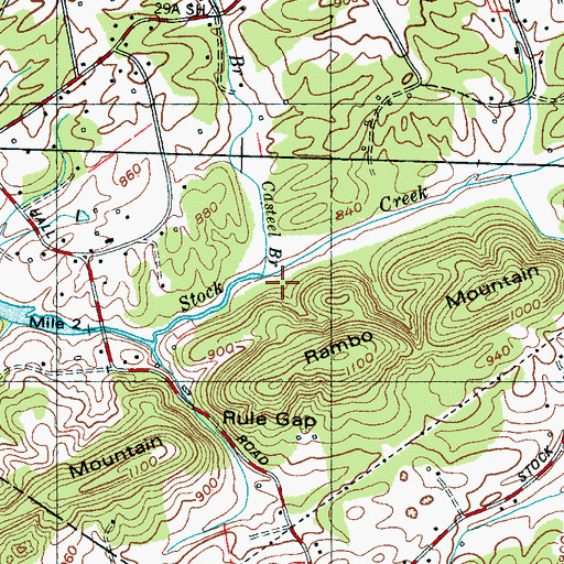 Topographic Map of Casteel Branch, TN
