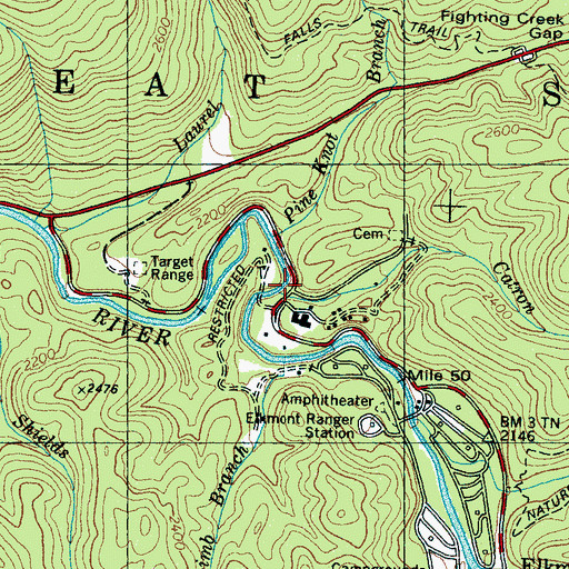 Topographic Map of Catron Branch, TN