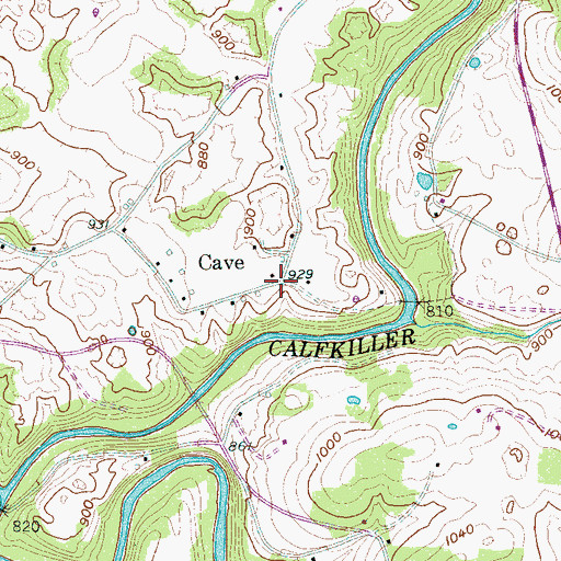 Topographic Map of Cave, TN