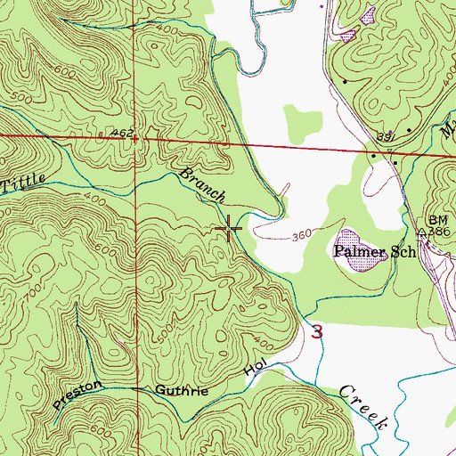 Topographic Map of Tittle Branch, AL