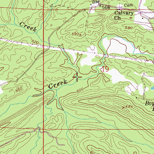 Topographic Map of Toms Creek, AL