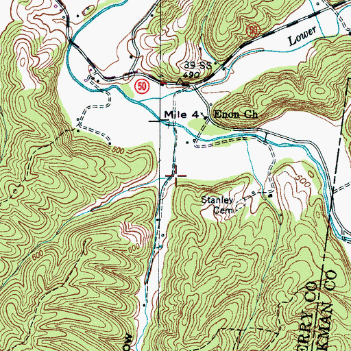 Topographic Map of Chandler Hollow, TN