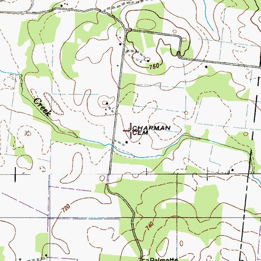 Topographic Map of Chapman Cemetery, TN