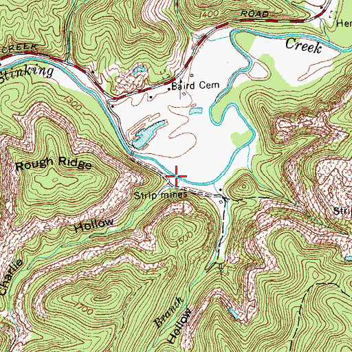 Topographic Map of Charlie Hollow, TN
