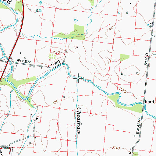Topographic Map of Cheatham Branch, TN