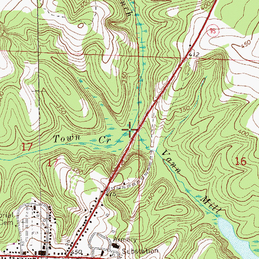 Topographic Map of Town Creek, AL