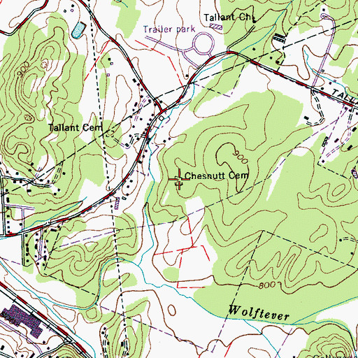 Topographic Map of Chesnutt Cemetery, TN