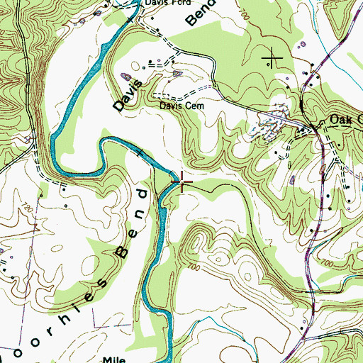 Topographic Map of Chief Creek, TN