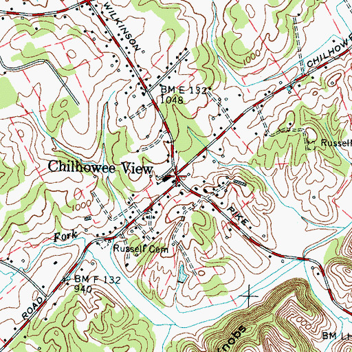 Topographic Map of Chilhowee View, TN