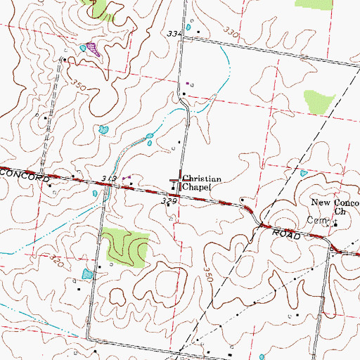 Topographic Map of Christian Chapel, TN
