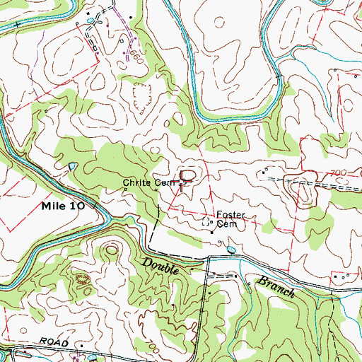 Topographic Map of Chrite Cemetery, TN