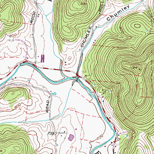 Topographic Map of Chumley Hollow, TN