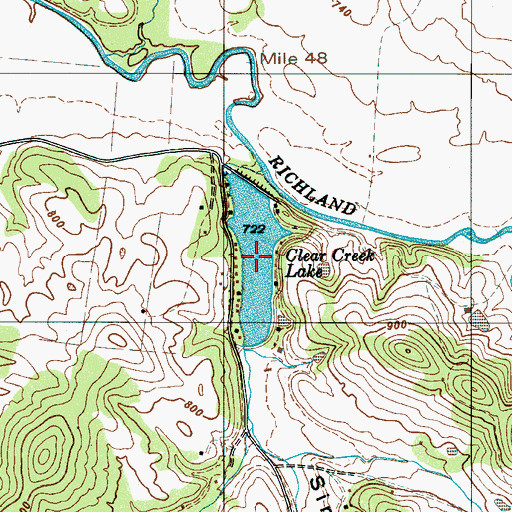 Topographic Map of Clear Creek Lake, TN