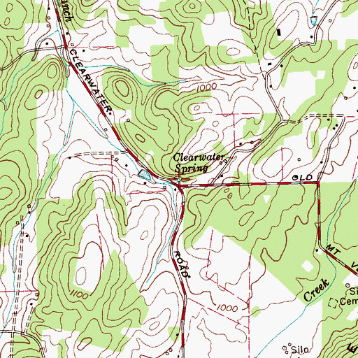 Topographic Map of Clearwater Spring, TN