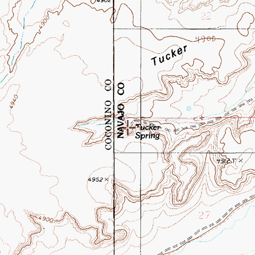 Topographic Map of Tucker Spring, AZ