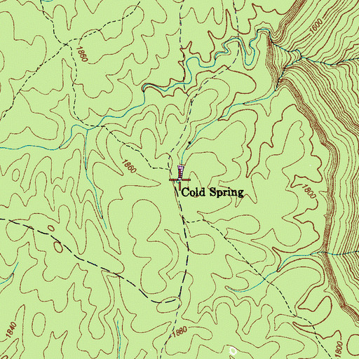 Topographic Map of Cold Spring, TN