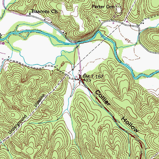 Topographic Map of Collier Hollow, TN